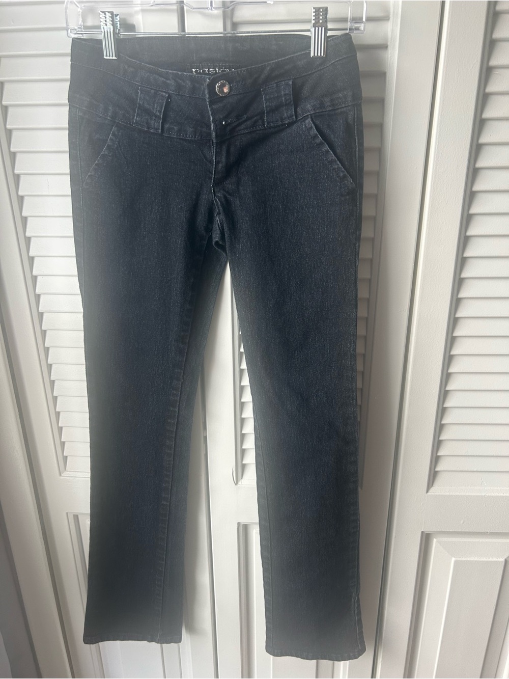 Straight Leg Black Jeans - Brand